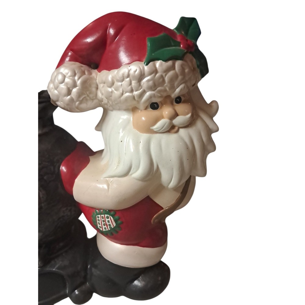 Vtg 1985 Ceramic Santa w Potbelly  Coal Stove Hand Painted Christmas 10.5" Tall - Picture 6 of 13